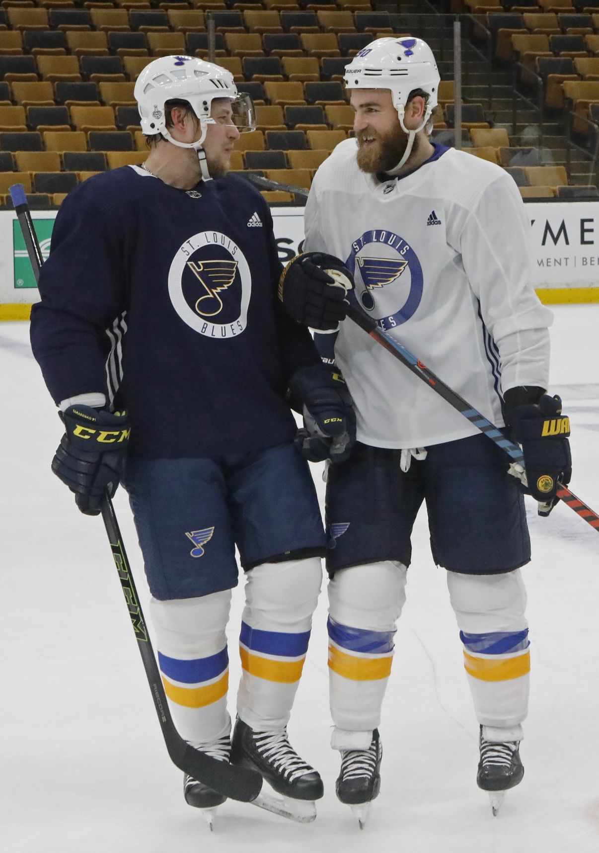 Blues and Bruins practice before the Stanley Cup